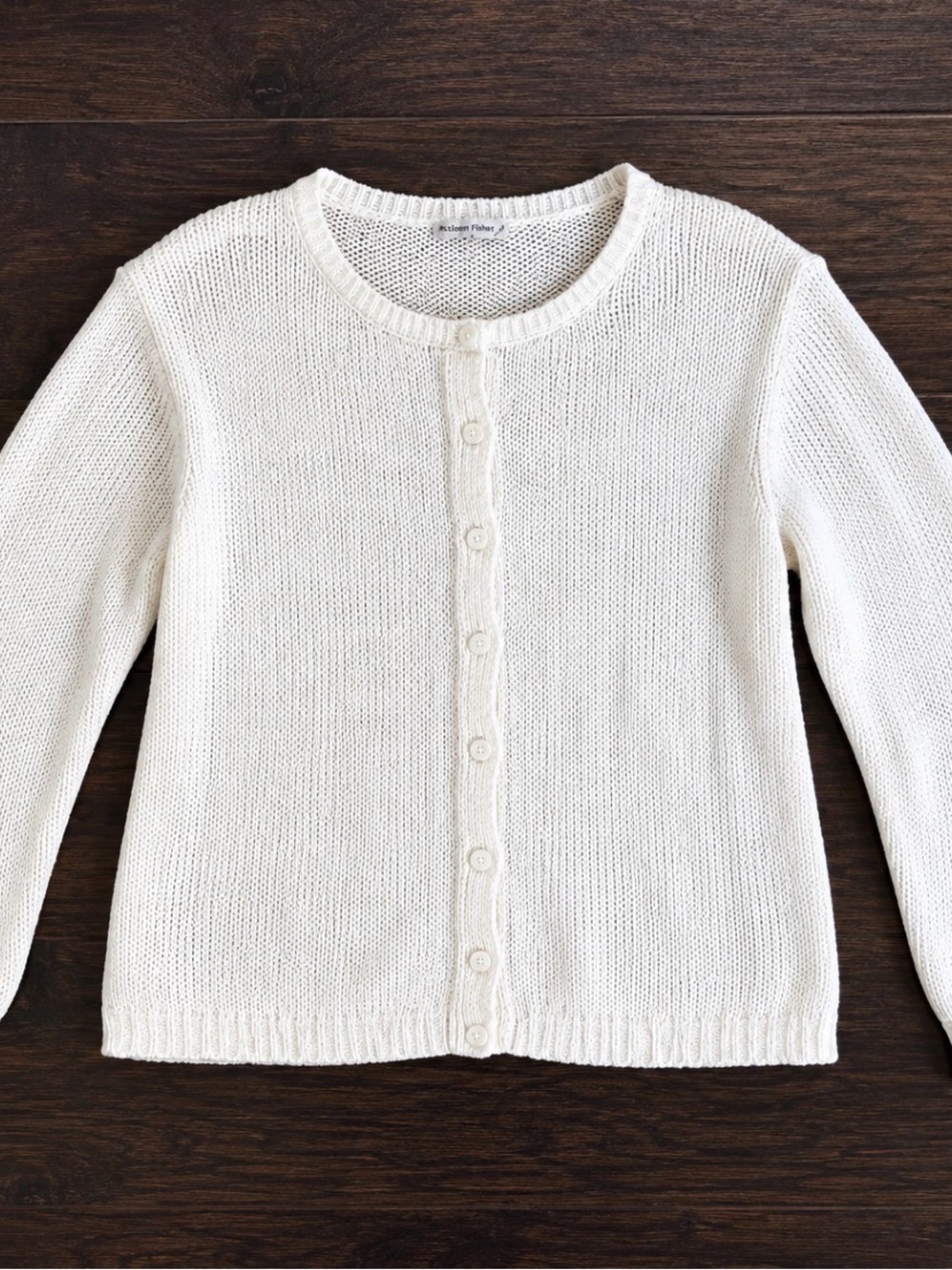 Abercrombie & Fitch Cream Open Stitch Textural Crew Cardigan M